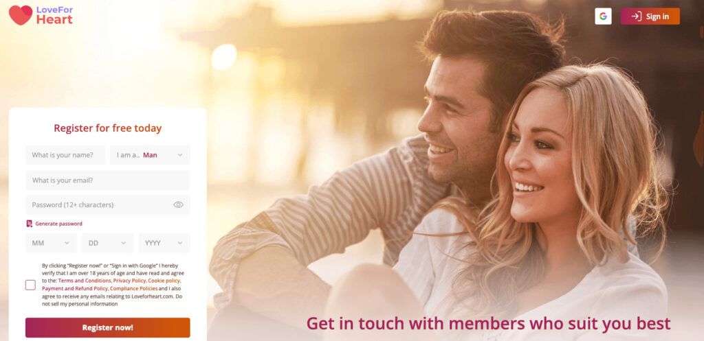 LoveForHeart Main Page